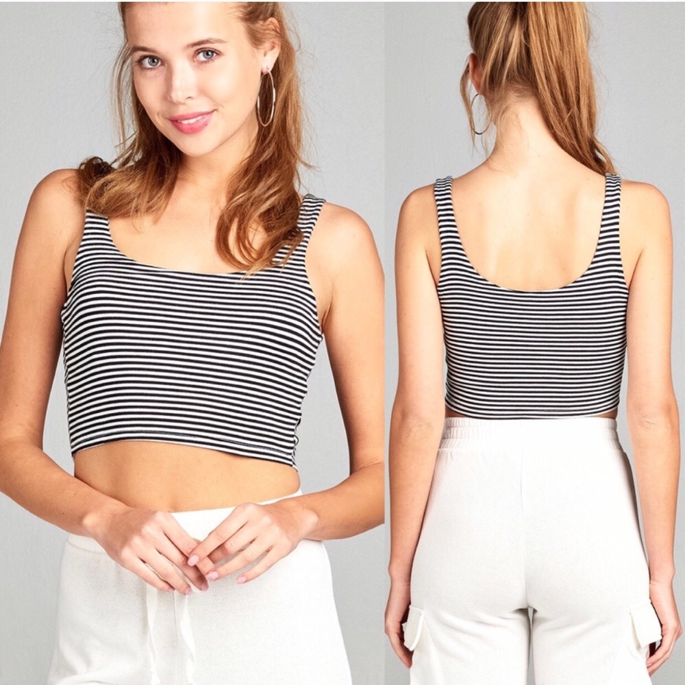 Black & White striped tank top. Brand new